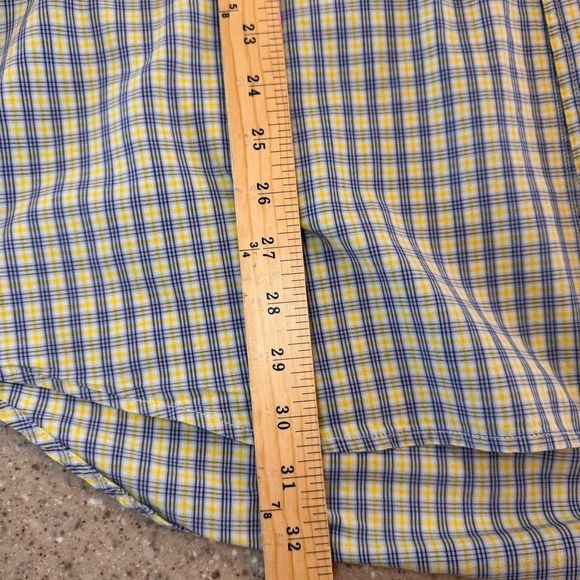 Vintage Polo Ralph Lauren Men's XL Yellow & Navy Button Down Short Sleeve Shirt - Picture 2 of 7